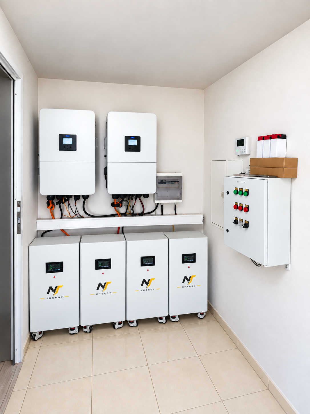 Onduleurs et batteries d'une installation photovoltaïque résidentielle à Marrakech